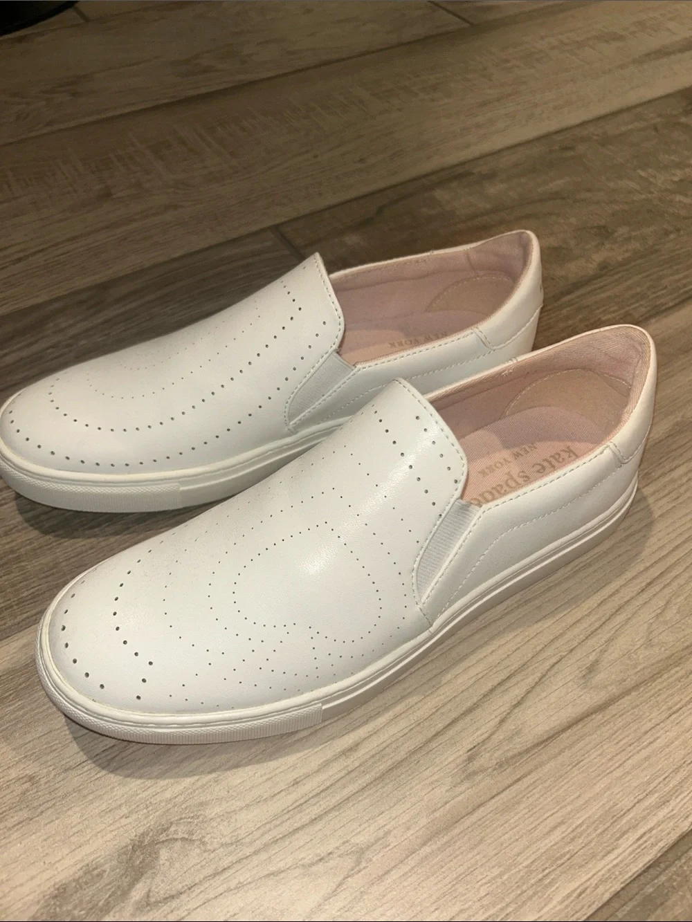 kate spade Azores White Perforated Slip-On Sneakers 7.5 - Picture 4 of 4